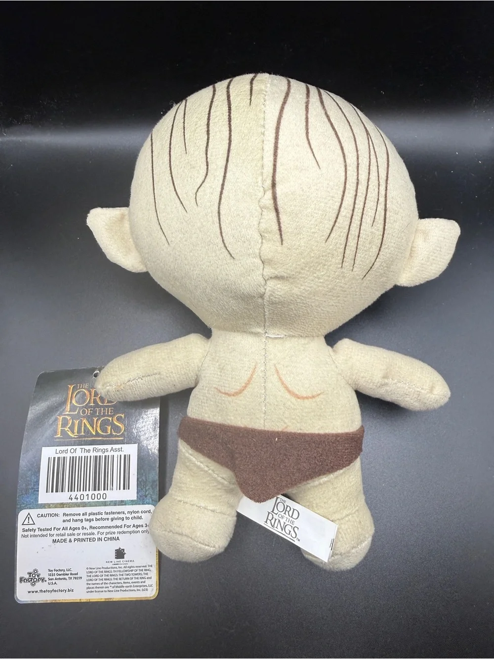 Toy Factory Lord of the Rings Gollum Plush Doll New With Tag 7”